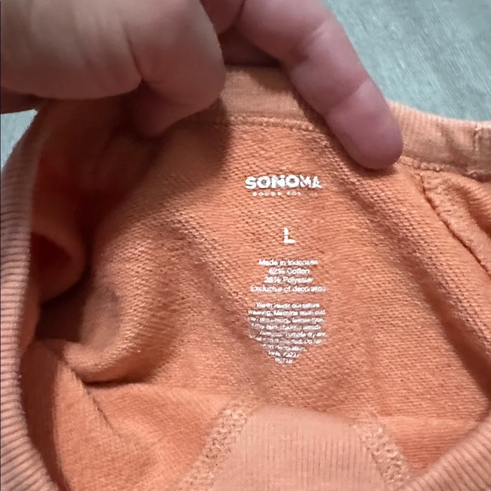 Sonoma peach Happiness crewneck Top size Large - Picture 3 of 7